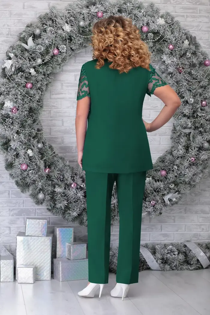 Ensemble trois pièces de fête brodé pour femmes, décontracté, ample, col en v, chemise longue irrégu