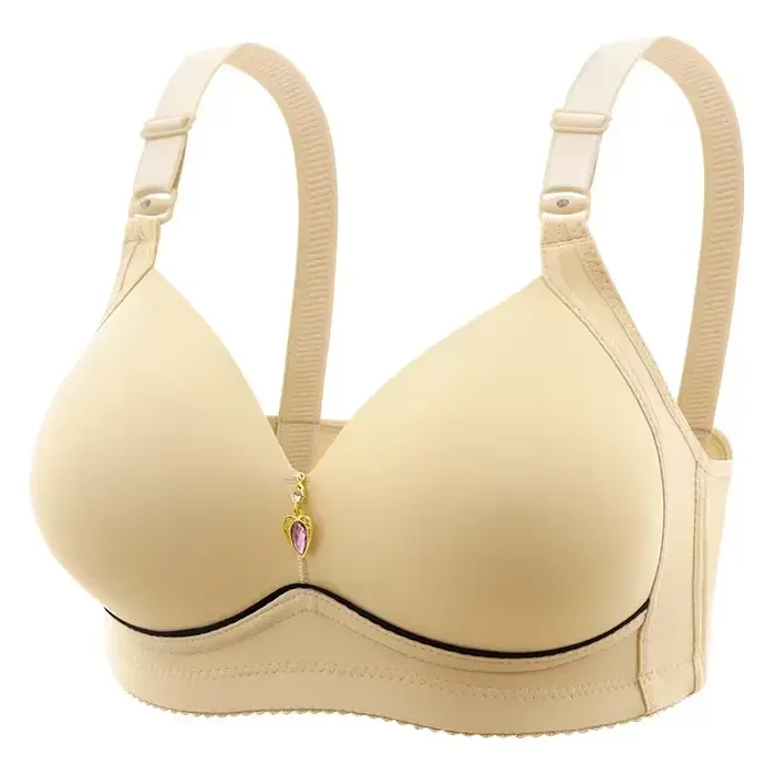 Soutien-gorge pour maman, sans anneau en acier, respirant, froncé, sous-vêtements pour dames, bonnet