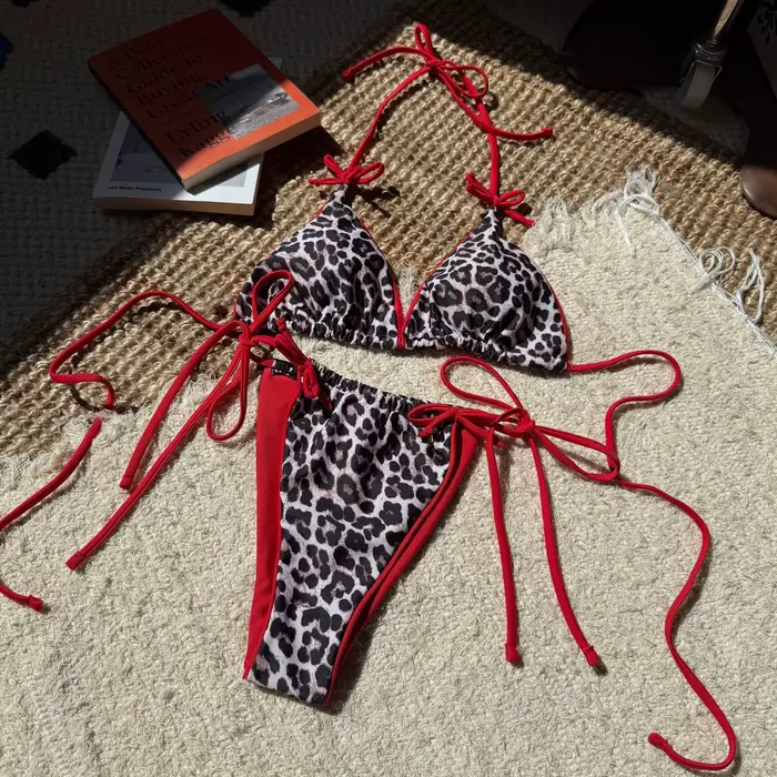 Sexy Leopard Bikini Suit Ženy Popruh Push Up Plavky Tri body Bikini Set Plavky s nízkym pásom Ženy Letné Plavky bez chrbta