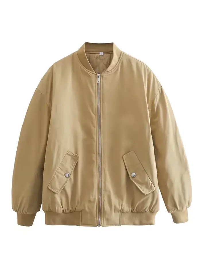 Veste Bomber Femme Yenkye Polyester Style Vintage Streetwear Automne Hiver Occasions Spéciales
