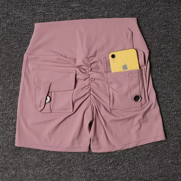 TRY TO BN Shorts de sport taille haute pour femmes, collants de yoga, leggings froissés, push-up, gy