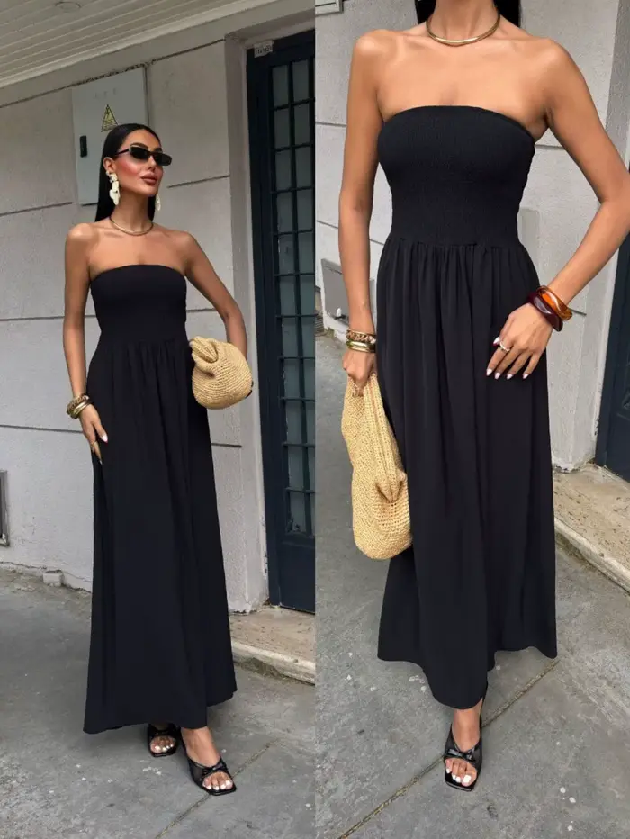 Robe Nová élégante sans manches pour femmes junior polyester ample longueur cheville occasions printemps automne