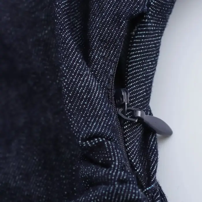 ETJ 2025 printemps nouvelle série 1975 robe MIDI en denim avec revers côté fermeture éclair mode rid