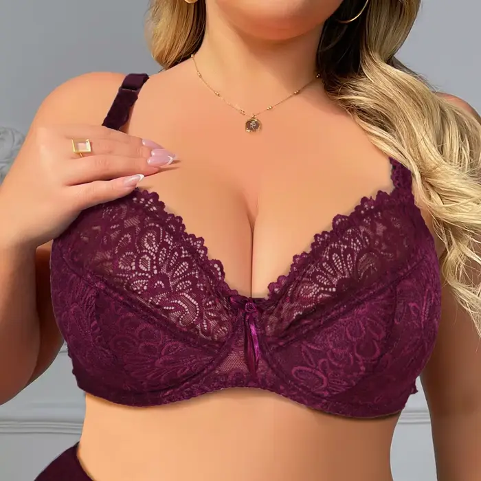 BEAUWEAR - Krajková podprsenka s kvetinovým vzorom pre ženy