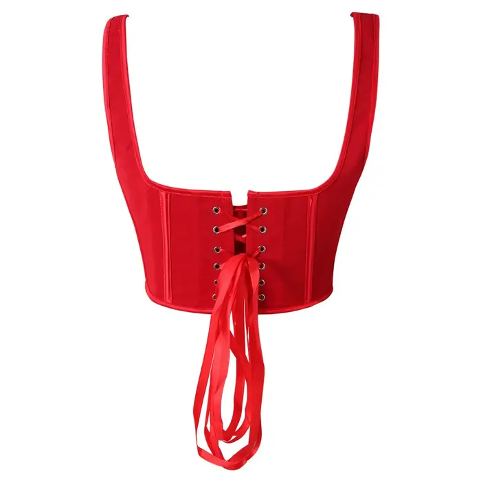 Sexi ženský korzetový tielkový elegantný červený ramienkový bustier kultúrny top Camis Vintage gotický šnurovaný Korsett Corselet Lingerie