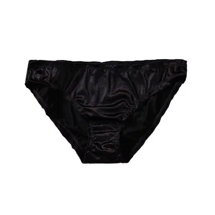 Confortable taille basse Satin soie culotte mince caleçon volants slips sous-vêtements femmes Linger