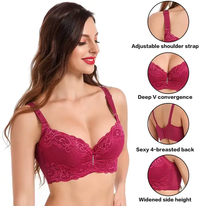 Sexi čipkovaná podprsenka pre ženy vo veľkých veľkostiach