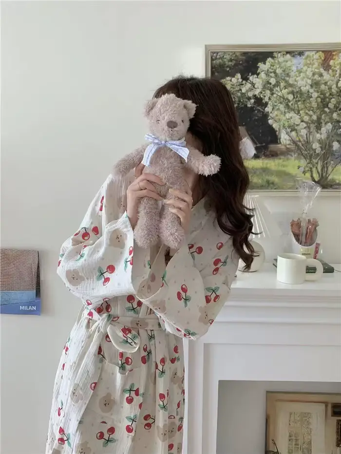 Nová dámska kimono róba s dlhým rukávom