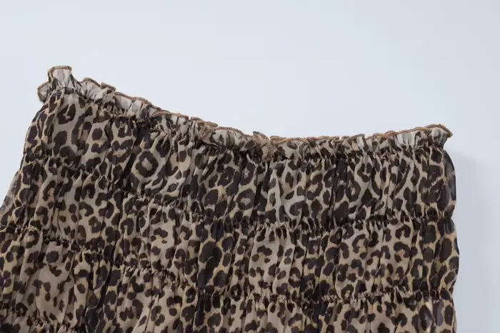 Sexy 2-dielny leopardí set s volánmi pre ženy