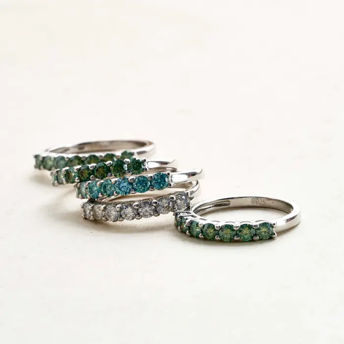 Moissanitový prsteň okrúhly Sterling striebro 0.7CT D farba VVS1 EX