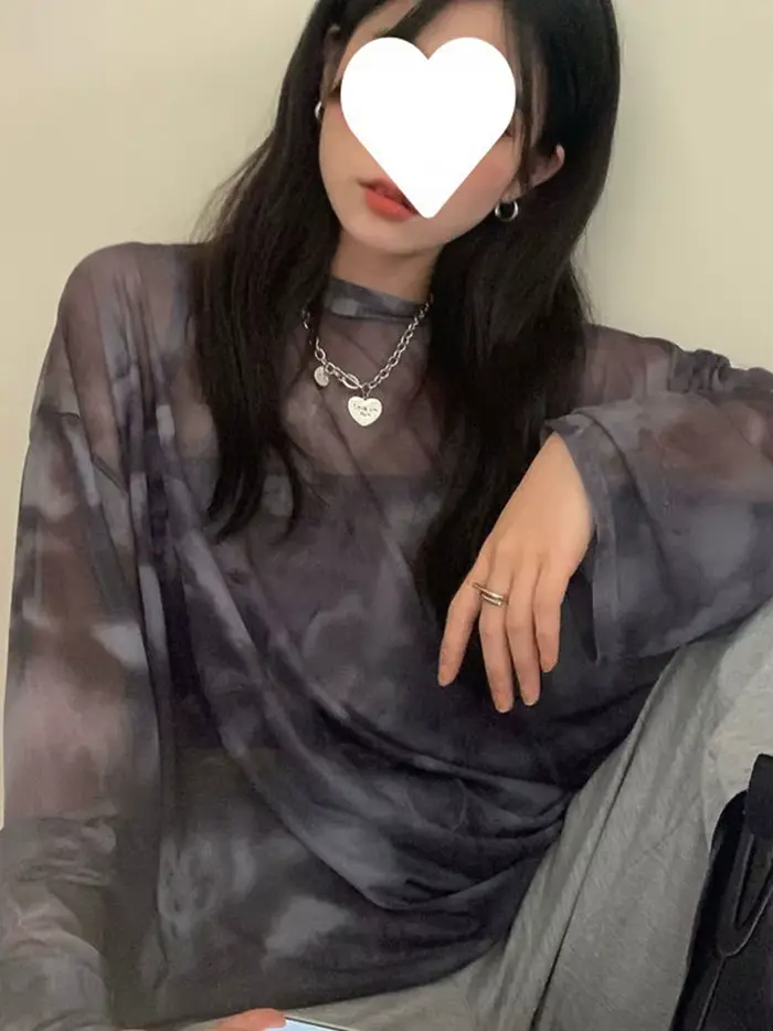 T-shirt à Manches sulfpour Femme, Vêtement Confortable et Chic, Minimaliste, Harajuku, Printemps
