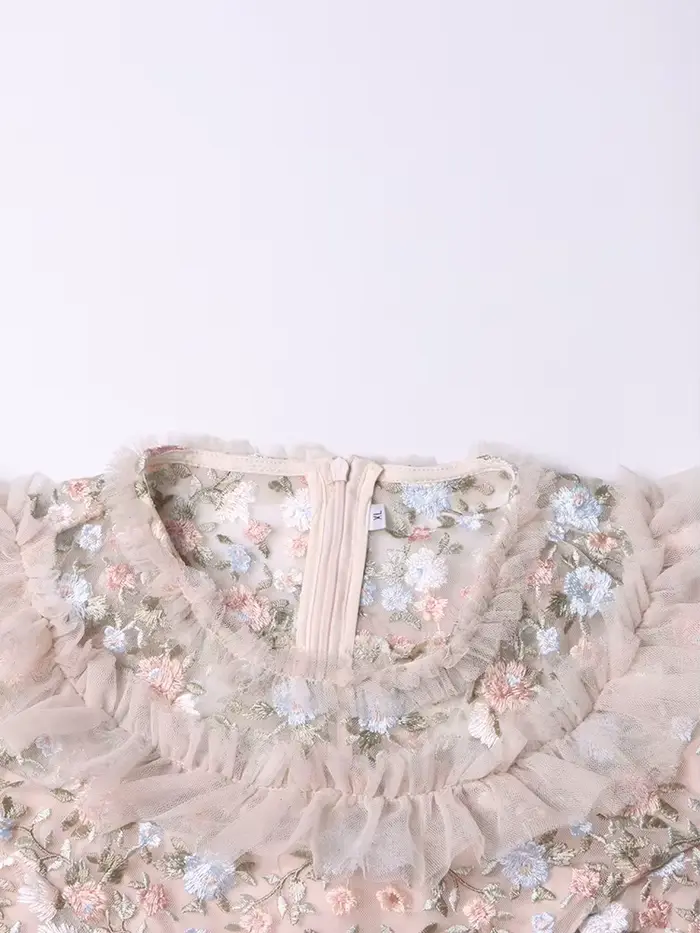 TWOTWurea-Robe patchwork à paillettes YLE pour femme, col rond, manches courtes, taille haute, maill