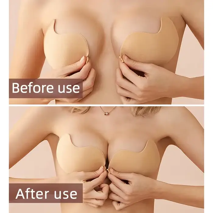 Dámska sexy podprsenka, neviditeľná push-up podprsenka, bezšvíková silikónová samolepiaca podprsenka, predné zatváranie, bez ramienok podprsenka, chrbát