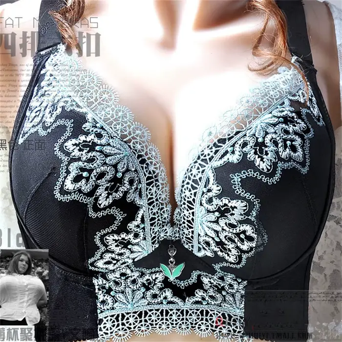 Soutien-gorge brodé en élasthanne et coton pour femmes grande taille confortable broderie sans armature pour tous les jours occassions spéciales