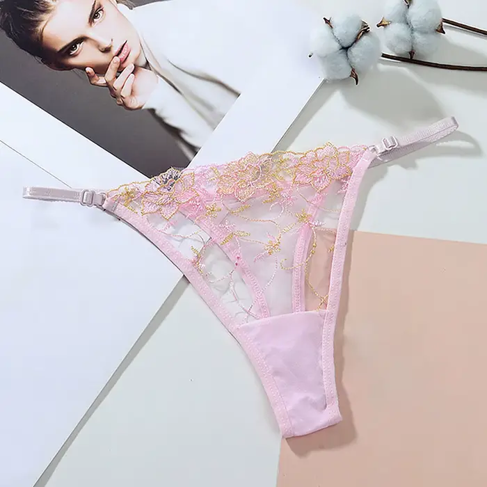 Remeň žena nízky pás nohavičky žena veľká veľkosť Sexy žena vyšívané zvodné duté pletivo tangá žena mäkké Feamle spodná bielizeň