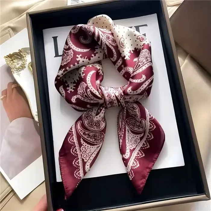 Dámska hodvábne jemná šatka s paisley vzorom