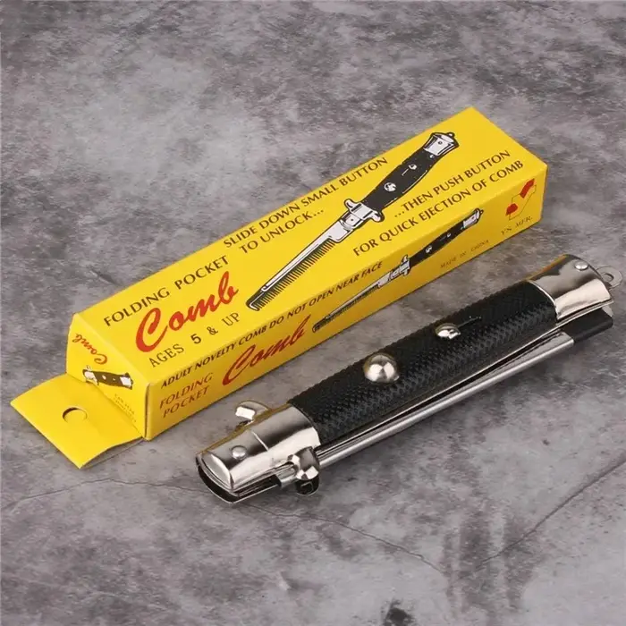 Peigne à ressort pliant pour hommes et femmes, 1 pièce, pince de poche pliante faite à la main, peig