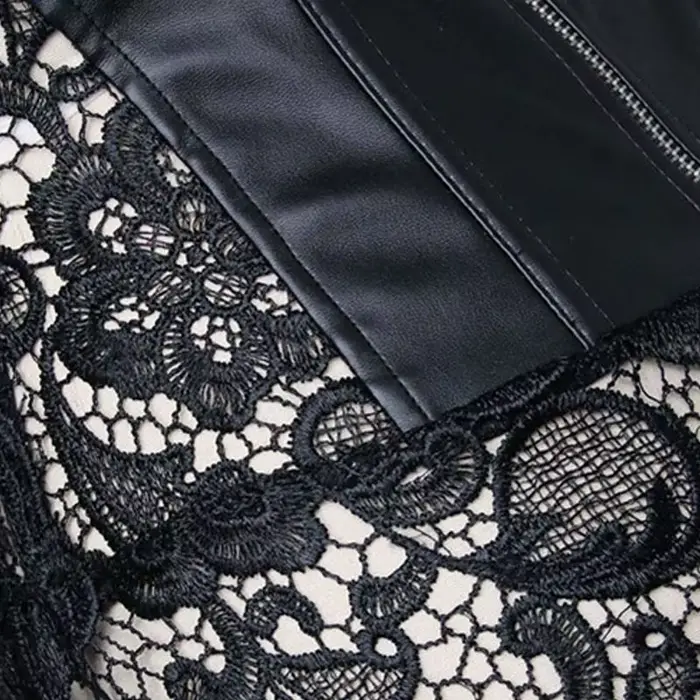 Sexy čipka korzet pre ženy, Faux kožené šaty, Punk, Bustier, Push Up, Gothic, Erotické spodná bielizeň, Veľká veľkosť