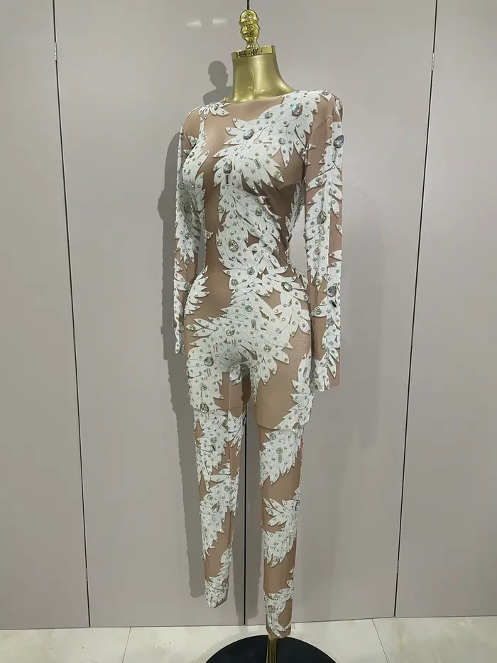Sexy elastický body s dlhým rukávom pre ženy