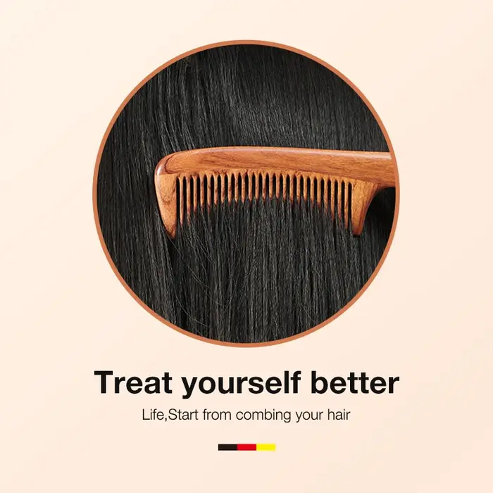 MR.GREEN – peigne à cheveux en bois naturel, Structure d'épissure, brosse à dents fines, antistatiqu