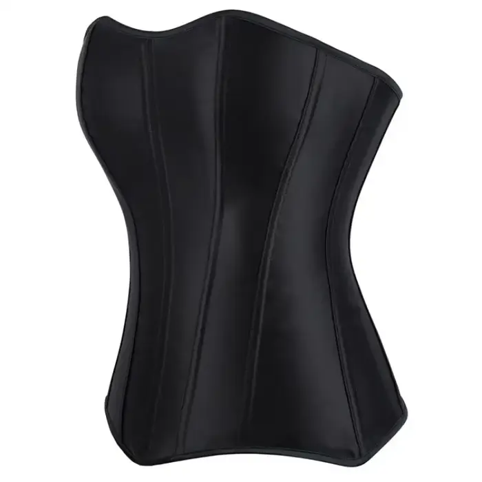 Dámske poprsie Top korzet čierna biela satén jednoduché elegantné gotické Bustier zips pasu Cincher Shapewear Sexy Korset