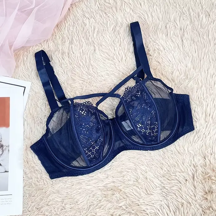 Plus veľkosť Dámske nadrozmerné lepidlo klobúk podprsenka, čipka, čierna, Dámske Bralette