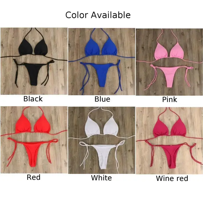 Dámske bikiná s viazaním na boku Sexy plavky Bandeau štýl Brazílske