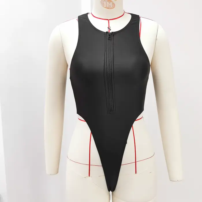 Dámske jednodielne Sexy High-Cut plavky, nová móda 2026, športový štýl, zips, pre surfovanie, bez rukávov, ležérne plážové oblečenie pre ženy