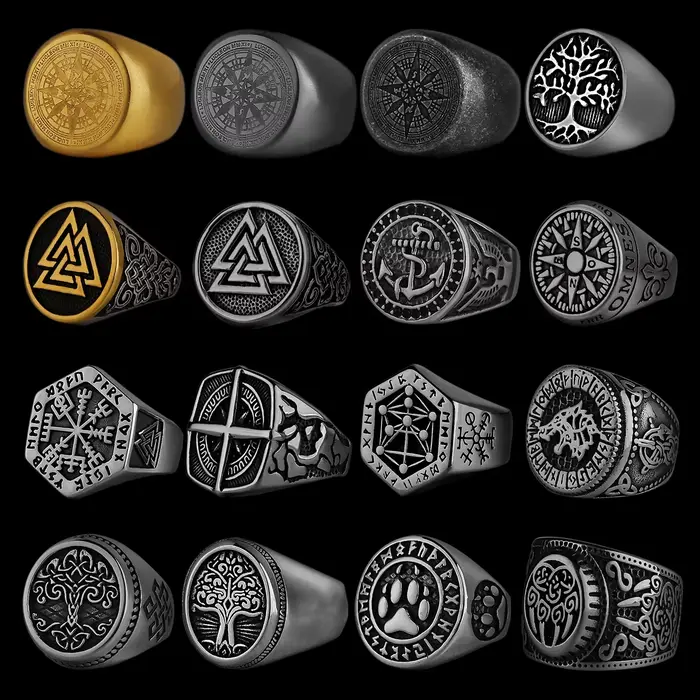 Nórsky vikingský prsteň z nehrdzavejúcej ocele