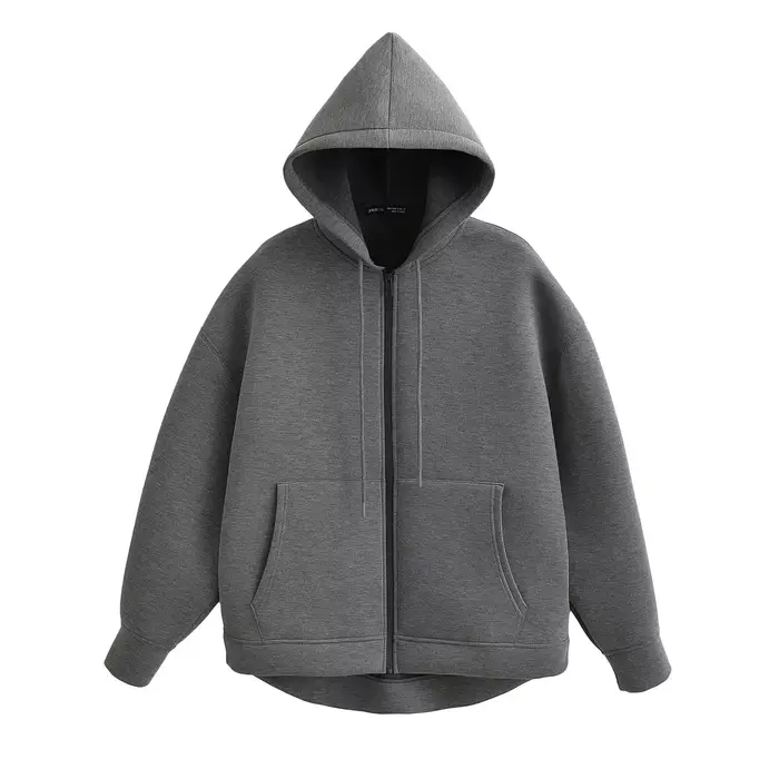 HH automne femmes décontracté veste à capuche ample surdimensionné fermeture éclair sweat à capuche 