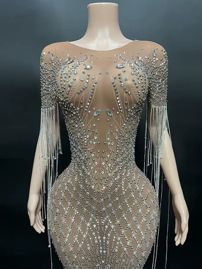 Robe de soirée sirène en cristal de luxe pour femmes, longue robe de bal Sexy, fête de mariage, anni