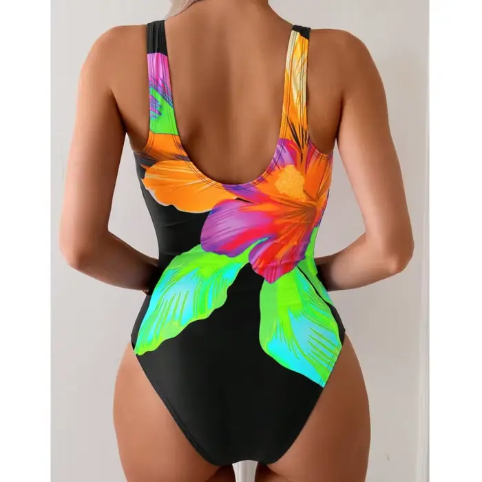 Letná potlač Sexy jednodielne plavky pre ženy Push Up plavkové oblečenie na plávanie body