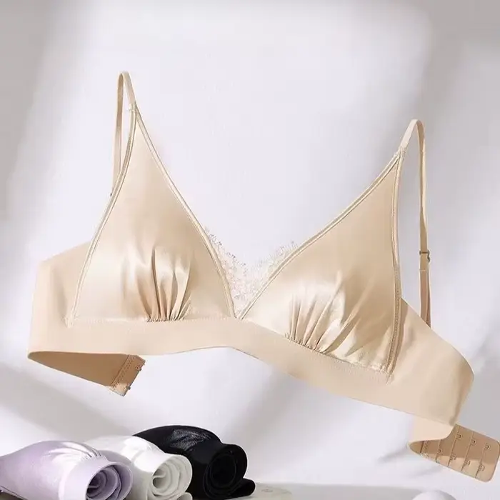 Elegantná francúzska podprsenka bez kostic, luxusná spodná bielizeň v saténe, bralette pre malý hrudník, jemná letná podprsenka v čipke, elegantná a pohodlná bralette