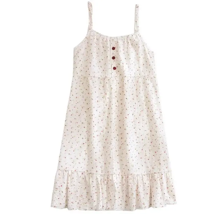 Nouvelle chemise de nuit douce à imprimé floral, confortable et décontractée, jupe de nuit élégante pour femme, tenue d'intérieur
