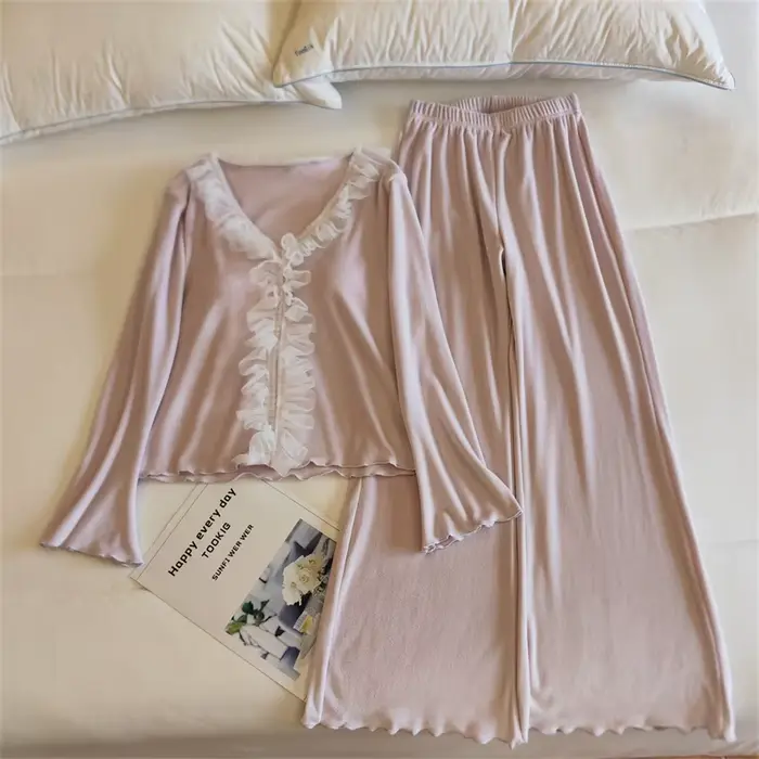 Dámske zimné pyžamo, zamat a Fleece Nightwear Set, hrubé a teplé, dámske domáce oblek, vankúš na hrudi, Top a nohavice