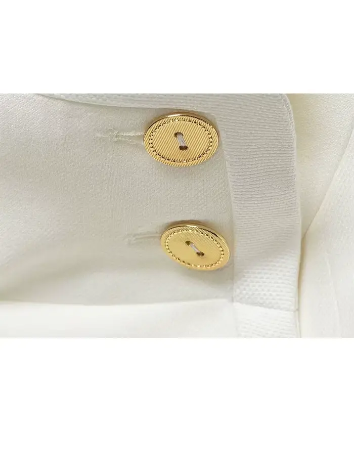 HH Femme 2026 Nouvelle Mode Manteau Court Uni à Col Montant et Double Boutonnage, Chic Vintage avec 