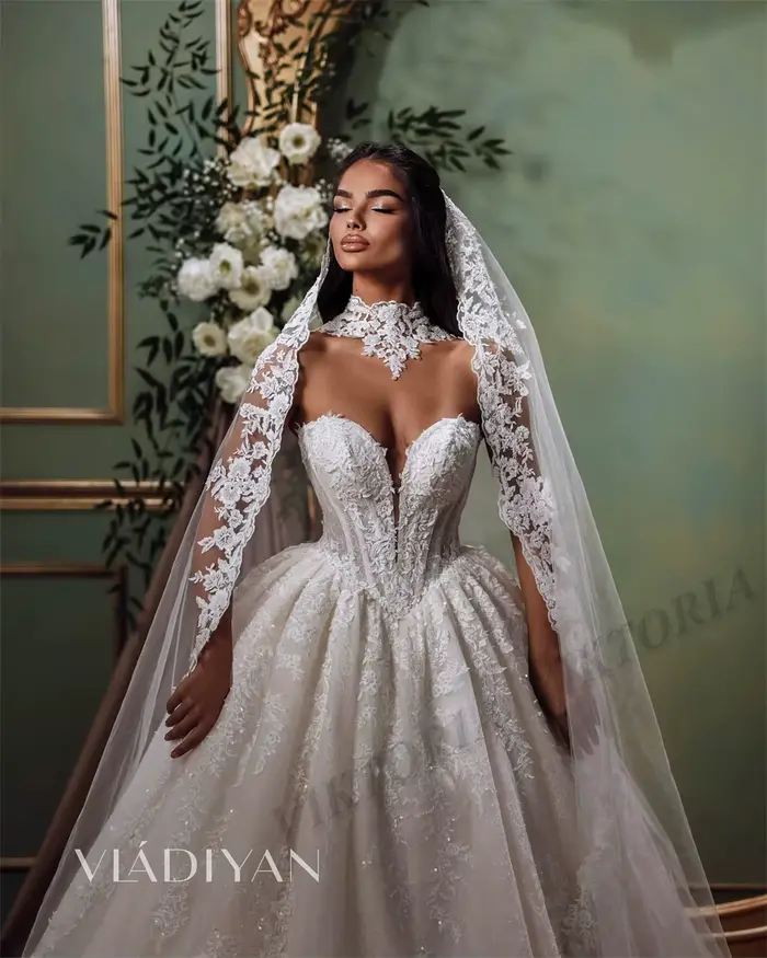 VIKTORIA Vynikajúce korzet svadobné šaty pre ženy Svadobné bez ramienok čipky aplikácie Vlastné plesové šaty Novias Boda