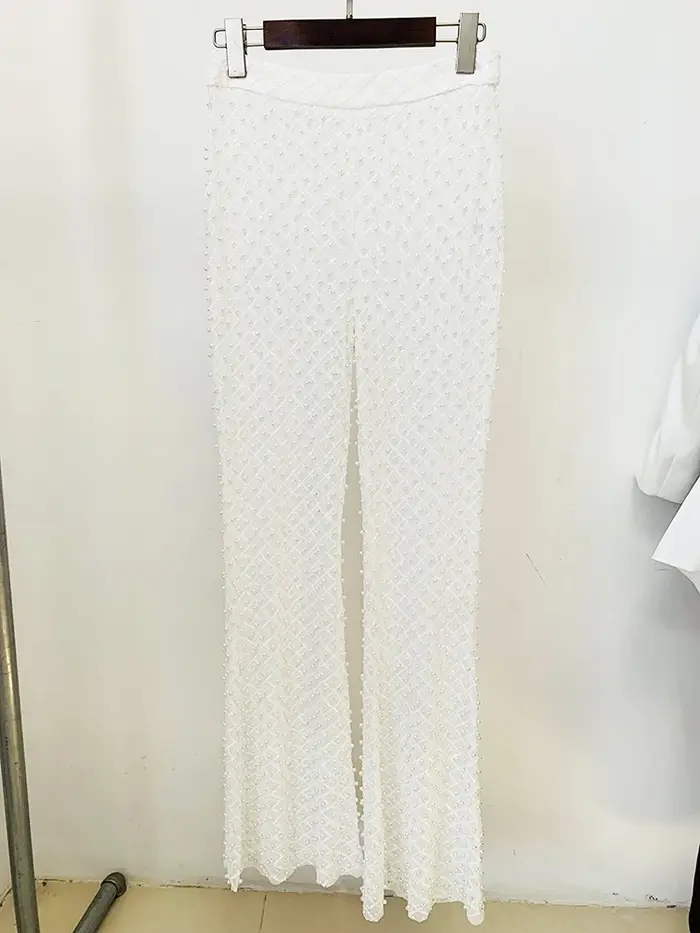 HIGH STREET Nouveauté 2026 Mode de créateur pour femme Blazer ajouré à motifs floraux, appliques et 