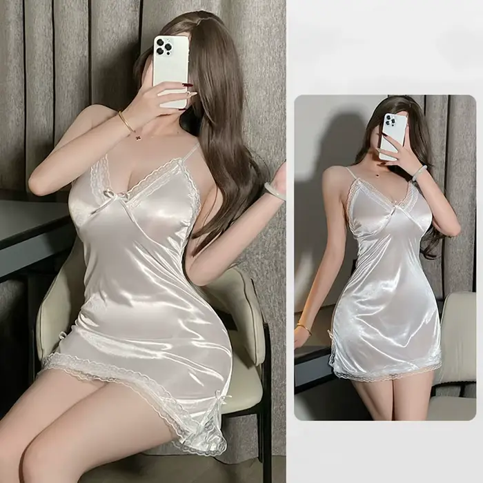 Nuisette sexy dos nu en polyester élégante pour femmes nuits romantiques soirées événements spéciaux