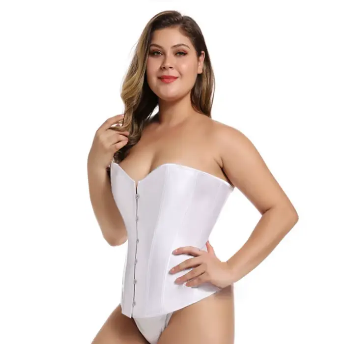 Veľká veľkosť Sexy Bustier top Gotický korzet s elastickým šnurovaním bez kostíc cez prsia