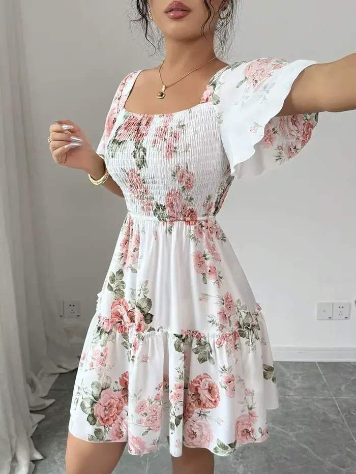 Dámske ležérne šaty s krátkym rukávom