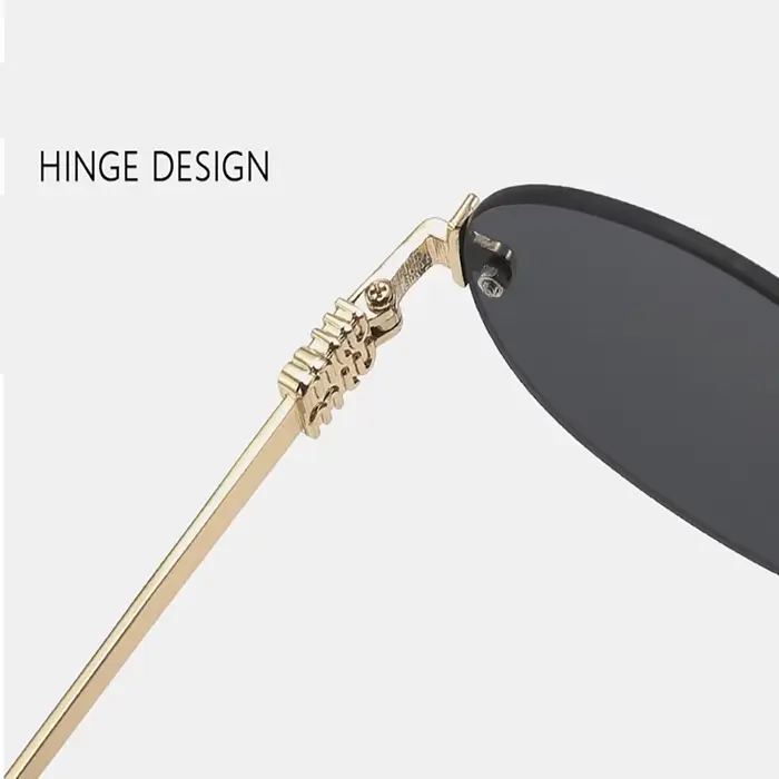 Lunettes de soleil ovales sans cadre, nouvelles lunettes de soleil rétro, tendance, Style Concave, H