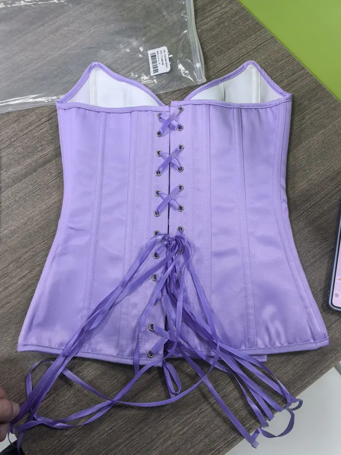 Fancy bustier korzet pre ženu, s šnúrkami, s veľrybami, v saténe, na svadbu, zoštíhľujúci pás, push-up efekt, na javisku