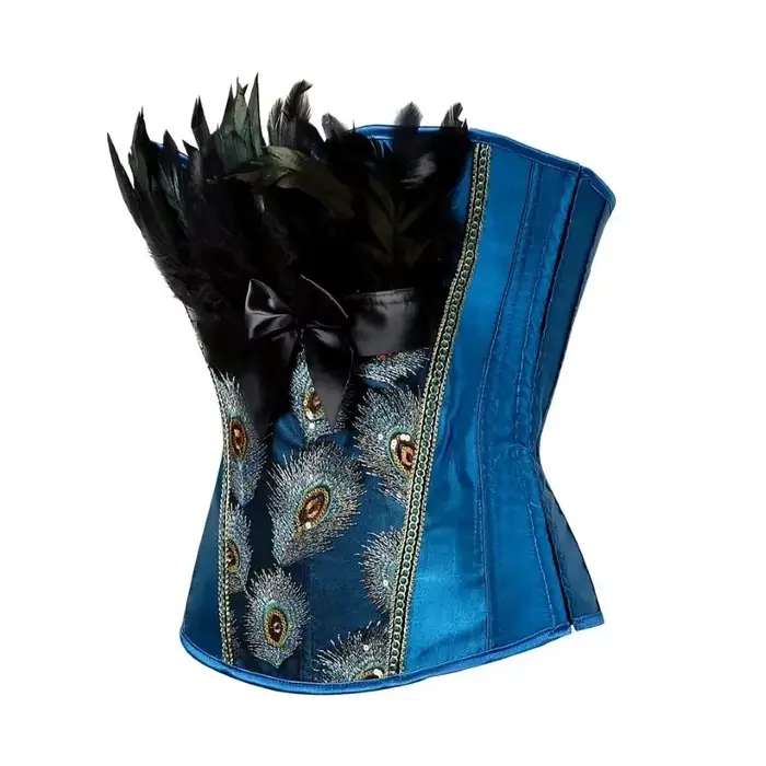 Vintage bustier z polyesteru a elastanu s perím, pre ženy, gotický štýl, každodenná móda, špeciálne príležitosti ,,HTML