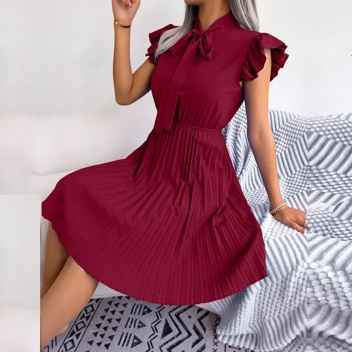 Ficusrong dámske elegantné jarné letné šaty so šnurovaním