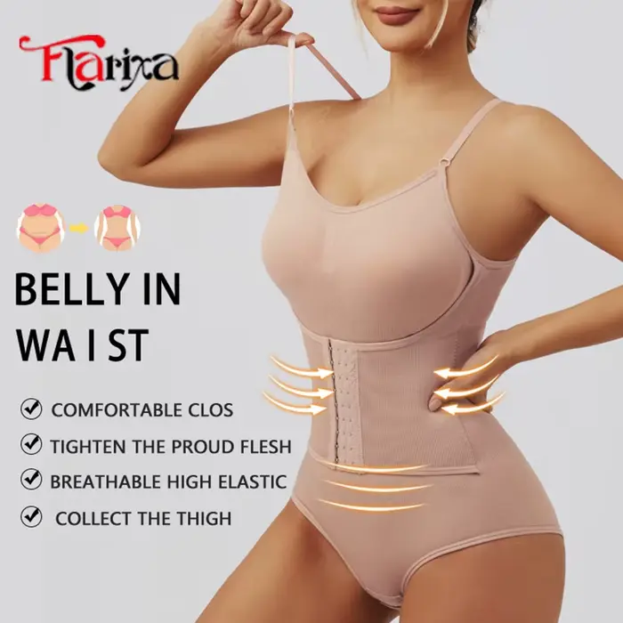 Flarixa Dámske podväzok Shapewear body s bezšvíkové háčiky pás tréner telo Shaper slipy zadok žalúdok chudnutie Faja