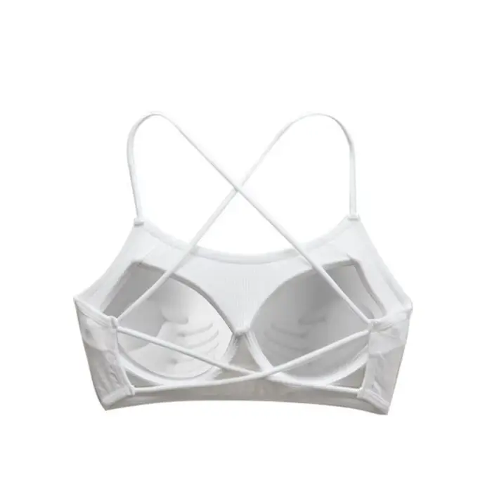 Soutien-gorge de sport à bretelles croisées, fin, push-up, résistant aux chocs, crop top de yoga res