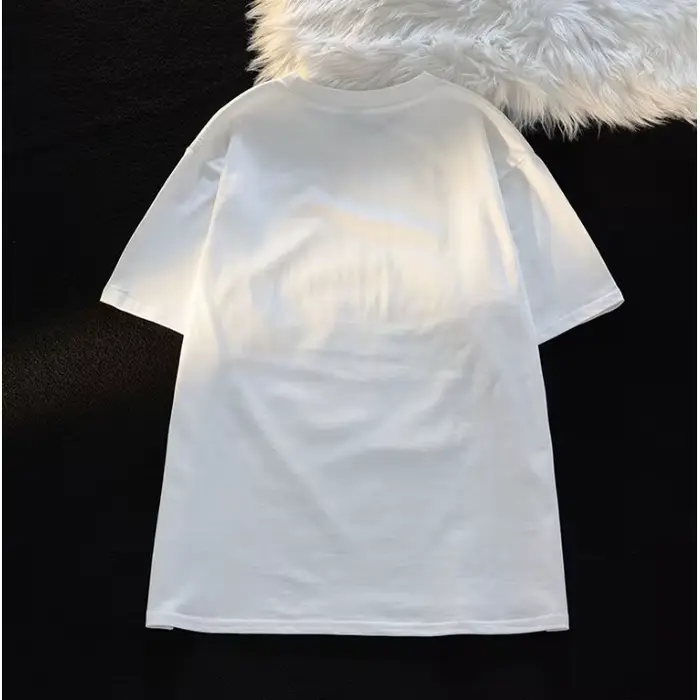 T-shirt manches courtes col rond femme, décontracté, ample et polyvalent, imprimé chat de dessin ani