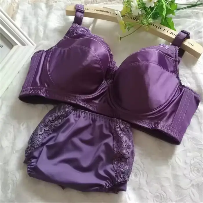 Podprsenka a nohavičky polyester pletené Nylon kostice Set pre ženy Plus veľkosti Denné pohodlie elegancia