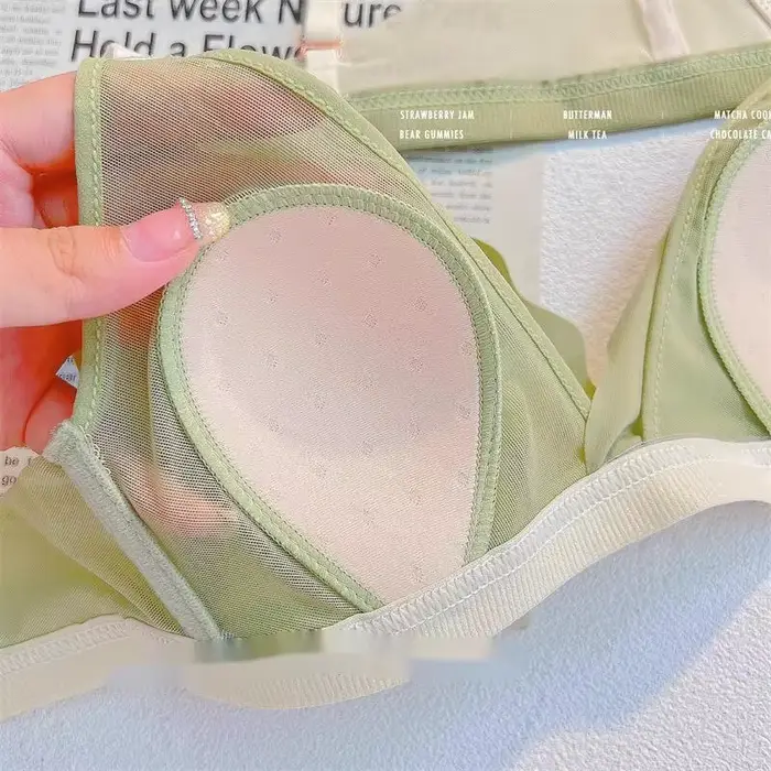 Jemná francúzska romantická čipka Bralette pre ženy, malé králičie ušné podprsenky zhromažďujúce hrudník, mäkká trojuholníková čiapka, oceľový krúžok, bezplatná podprsenka, leto